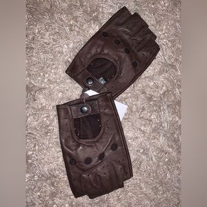 Brown Leather Driving Gloves